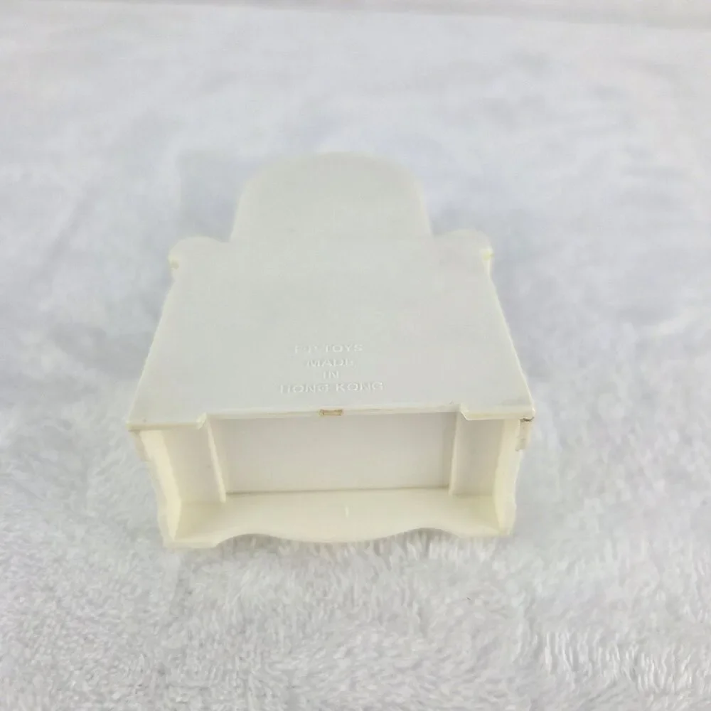 Vintage 1970s Fisher Price Dollhouse Bedroom Set Bed Dresser Bedding Mirror